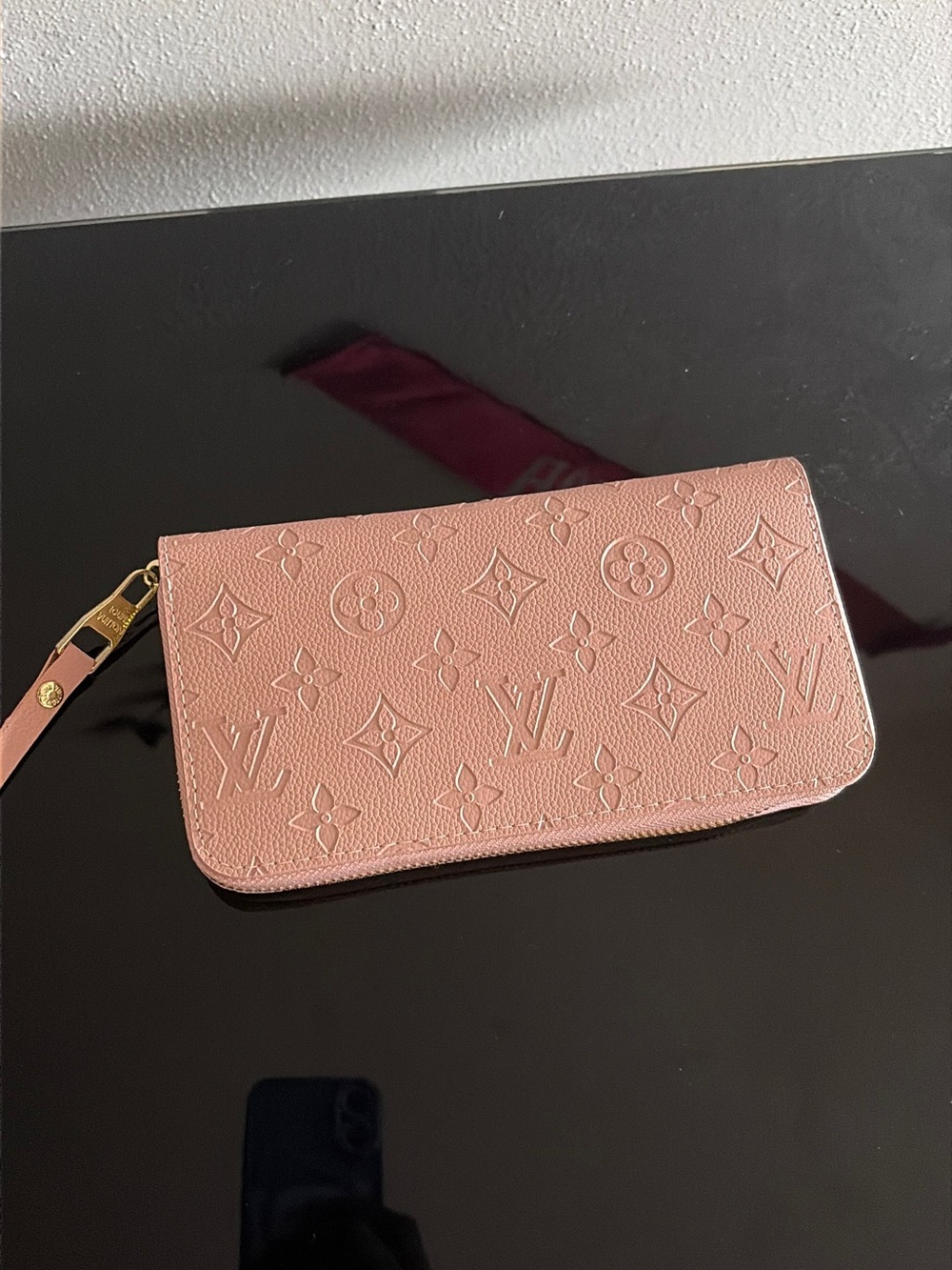 Louis Vuitton Pink Monogram Zip Wallet Wristlet